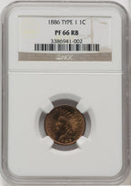 1886 Type One RB Proof Indian Cent NGC PR66