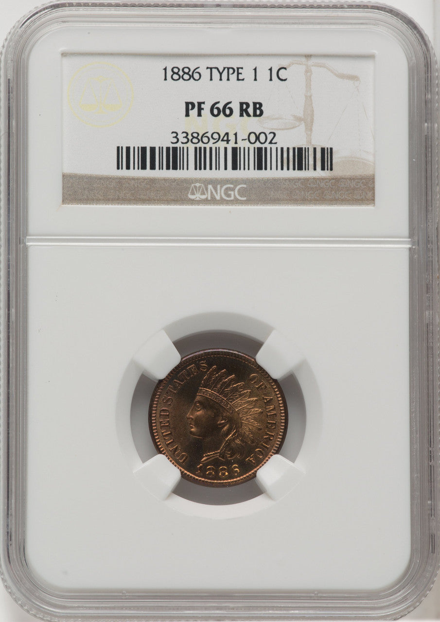 1886 Type One RB Proof Indian Cent NGC PR66