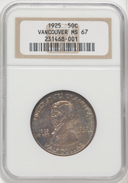 1925 50C Vancouver Commemorative Silver NGC MS67