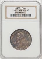 1925 50C Vancouver Commemorative Silver NGC MS67