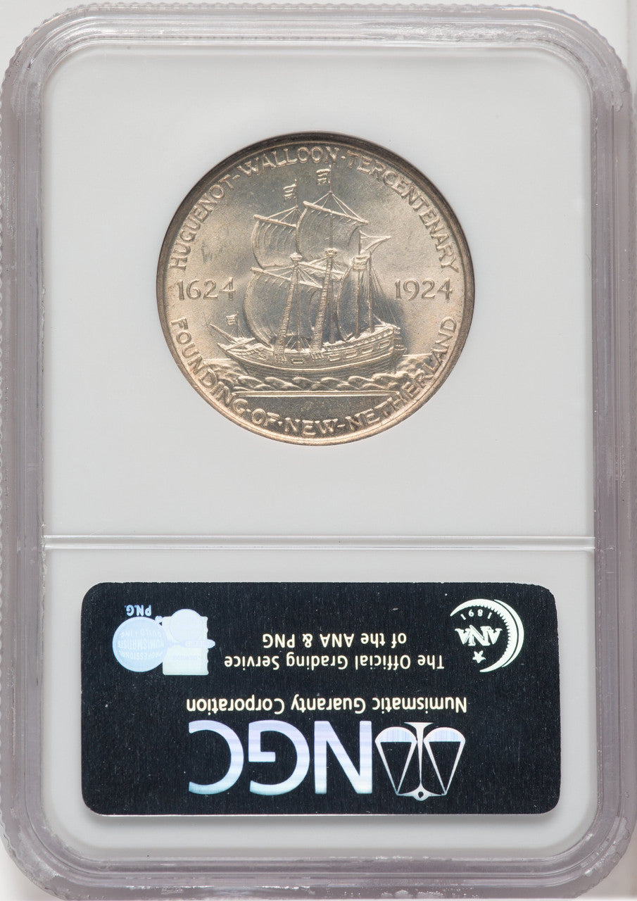 1924 50C Huguenot Commemorative Silver NGC MS67