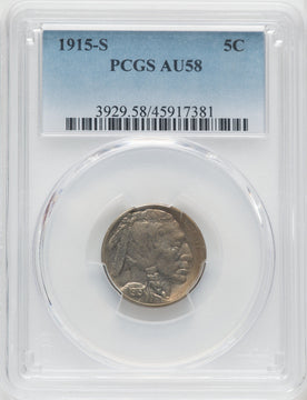 1915-S 5C Buffalo Nickel PCGS AU58