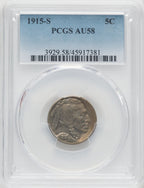 1915-S 5C Buffalo Nickel PCGS AU58