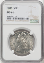 1835 50C Bust Half Dollar NGC MS61