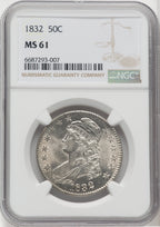 1832 50C Bust Half Dollar NGC MS61