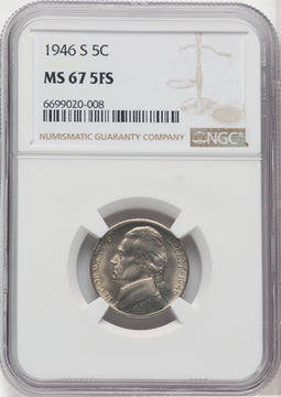 1946-S 5C FS Jefferson Nickel NGC MS67