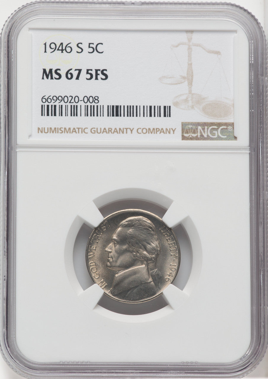 1946-S 5C FS Jefferson Nickel NGC MS67