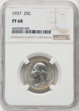 1937 25C Proof Washington Quarter NGC PR68