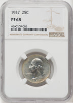 1937 25C Proof Washington Quarter NGC PR68
