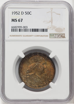 1952-D 50C Franklin Half Dollar NGC MS67