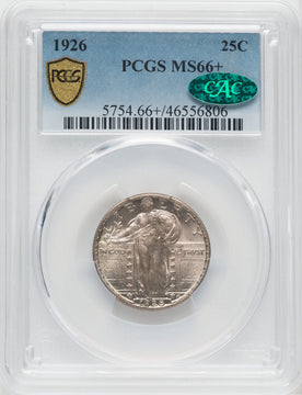 1926 25C CAC Standing Liberty Quarter PCGS MS66+