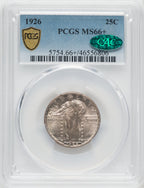 1926 25C CAC Standing Liberty Quarter PCGS MS66+
