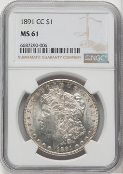 1891-CC $1 Morgan Dollar NGC MS61