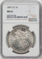 1891-CC $1 Morgan Dollar NGC MS61