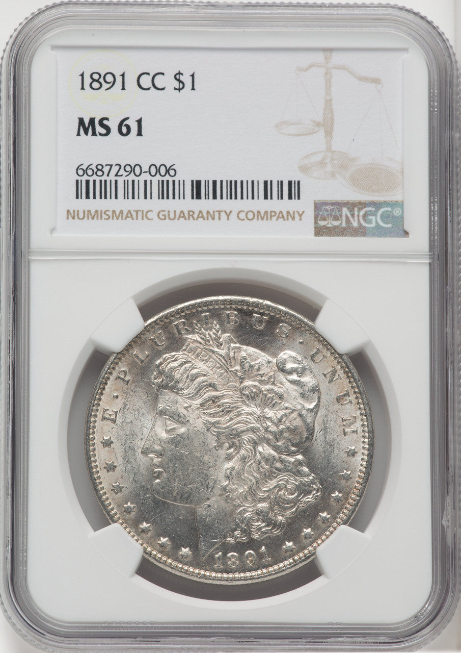 1891-CC $1 Morgan Dollar NGC MS61