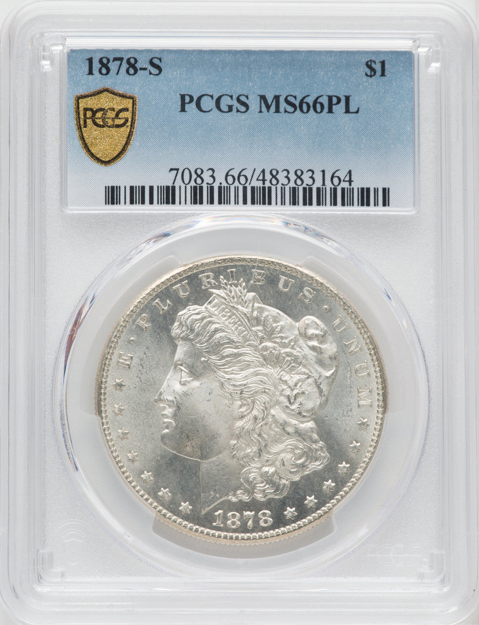 1878-S $1 PL Morgan Dollar PCGS MS66