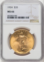 1924 $20 Saint Saint-Gaudens Double Eagle NGC MS66