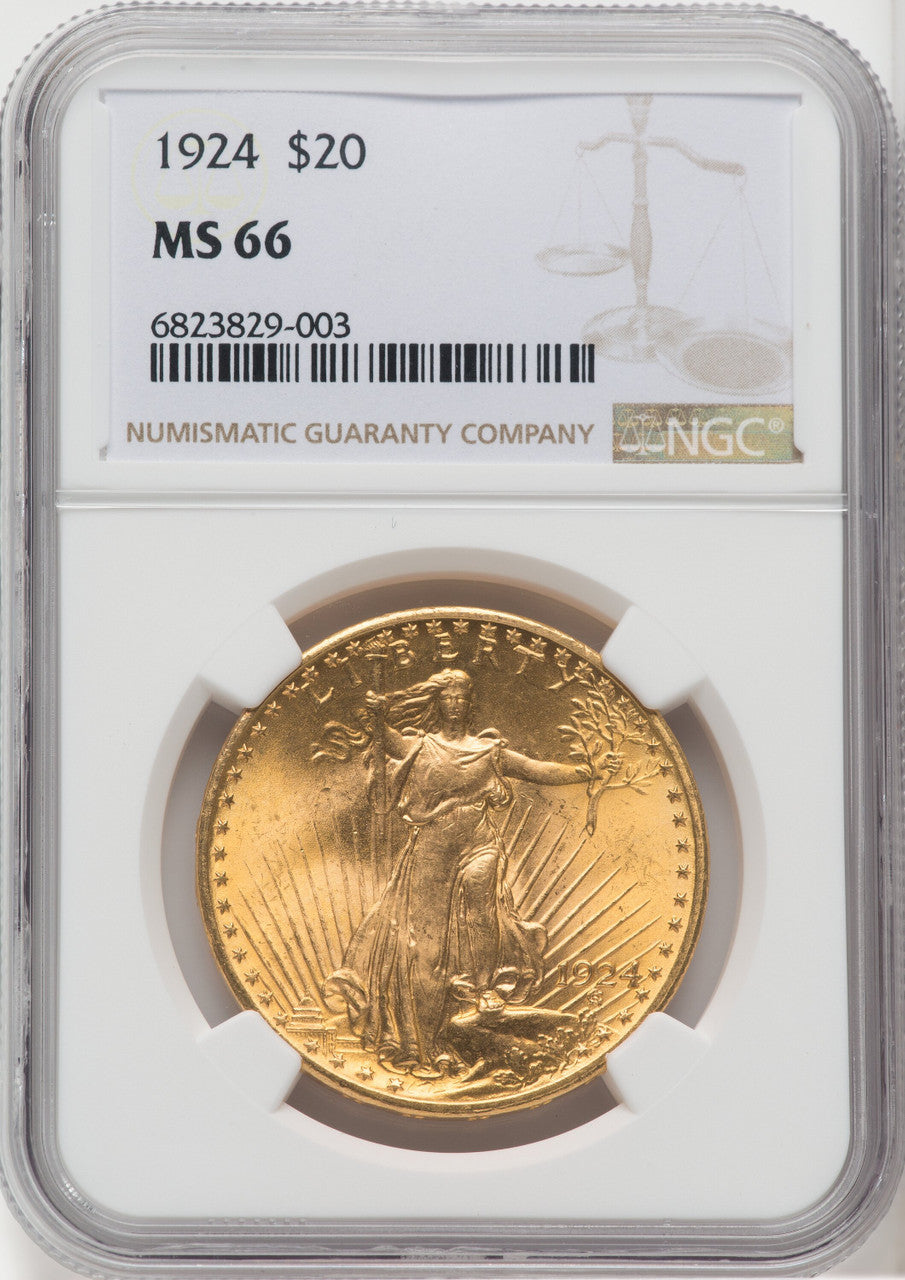 1924 $20 Saint Saint-Gaudens Double Eagle NGC MS66