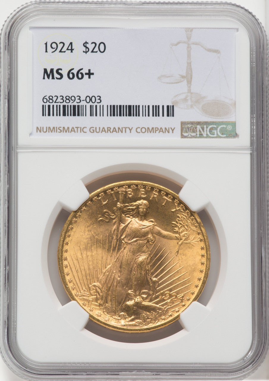 1924 $20 Saint Saint-Gaudens Double Eagle NGC MS66+ (761939060)