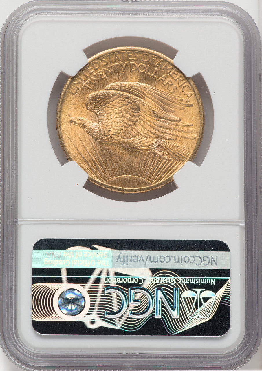 1908 $20 NO MOTTO Saint-Gaudens Double Eagle NGC MS66+ (765367007)