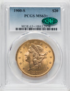 1900-S $20 CAC Liberty Double Eagle PCGS MS63+
