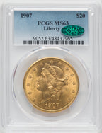 1907 $20 Liberty CAC Liberty Double Eagle PCGS MS63