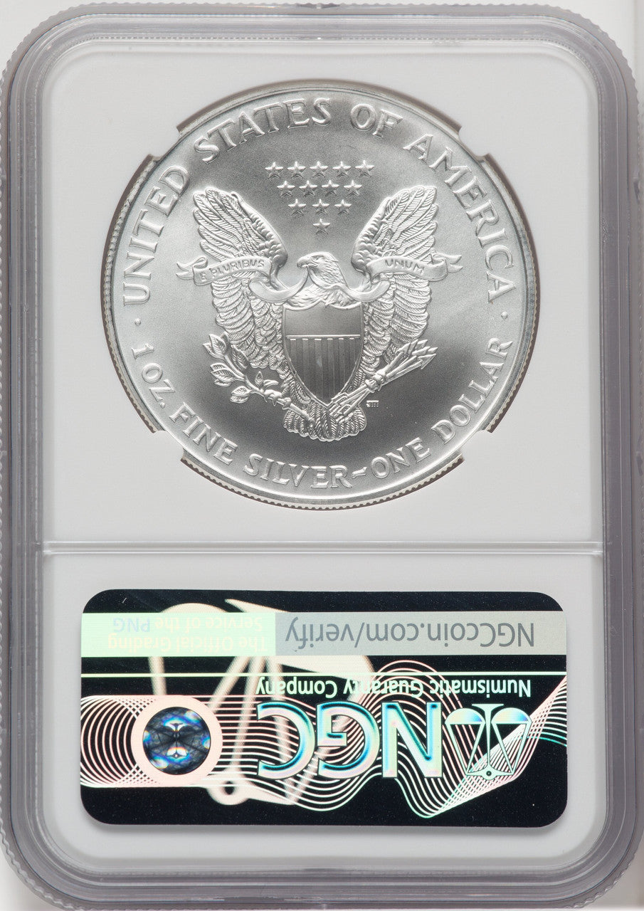 1998 S$1 Silver Eagle Brown Label NGC MS70