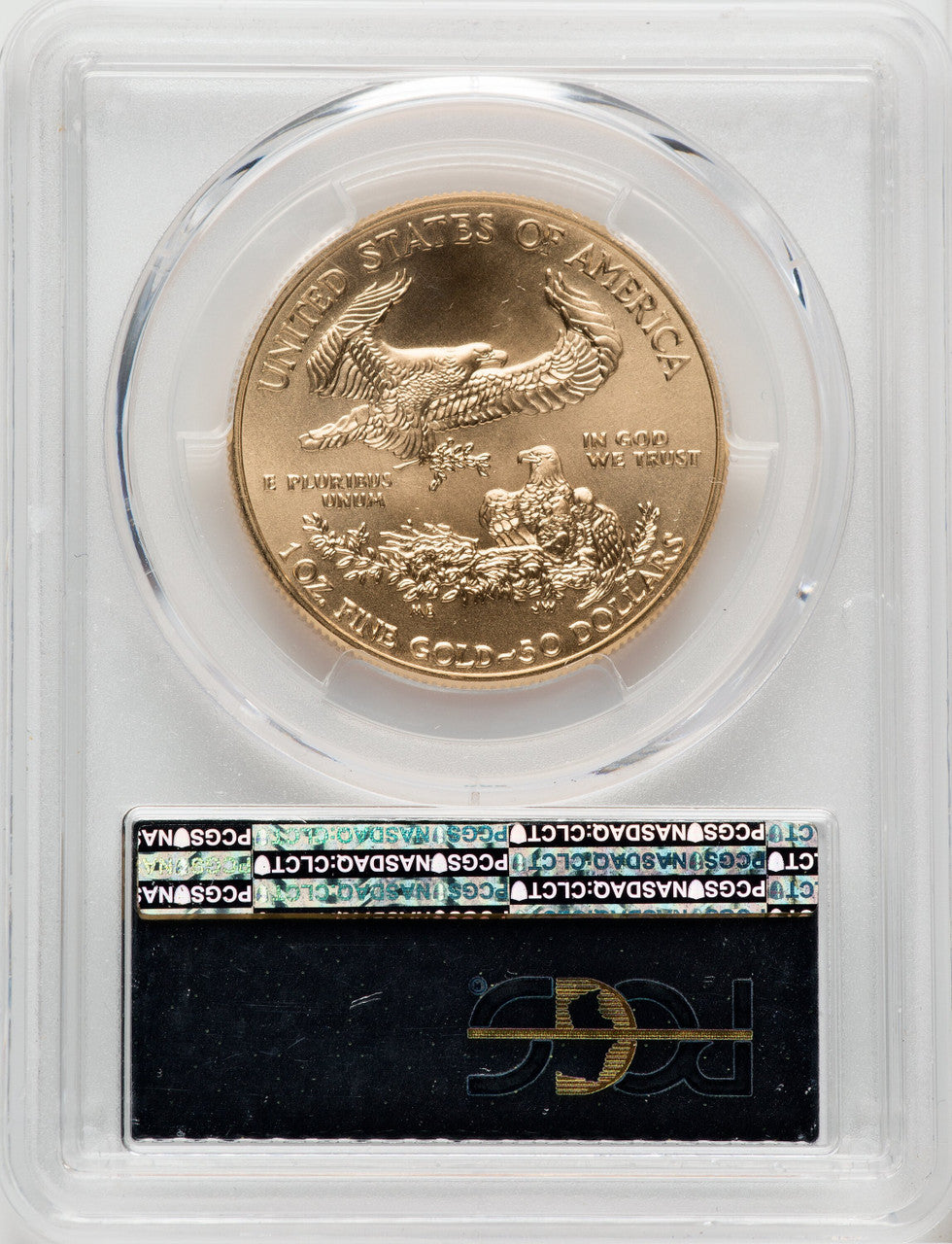 2016-W $50 One-Ounce Gold Eagle Burnished Silver Foil 1 of 250 PCGS SP70