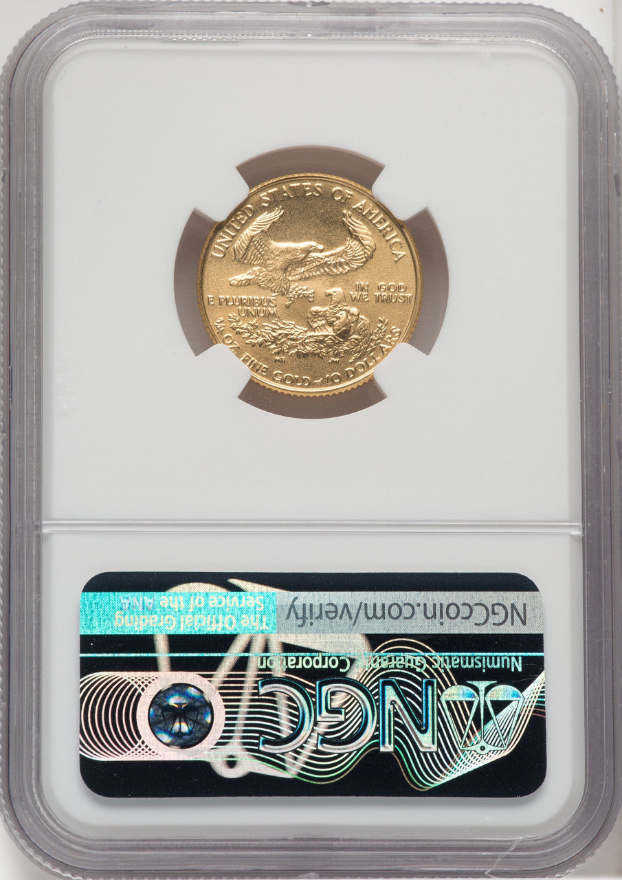 1987 $10 Quarter-Ounce Gold Eagle NGC MS70 Anna Carbral Signed