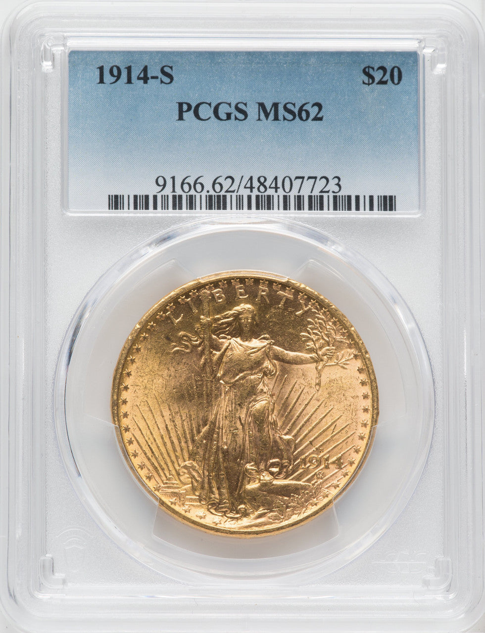 1914-S $20 Saint-Gaudens Double Eagle PCGS MS62 (764625003)