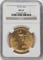 1914-S $20 Saint-Gaudens Double Eagle NGC MS62 (765288005)