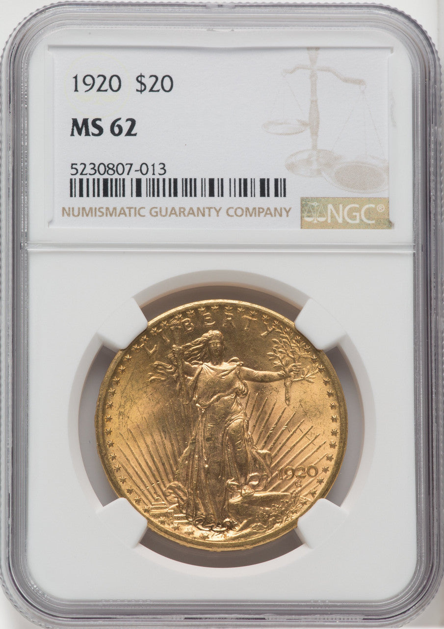 1920 $20 Saint-Gaudens Double Eagle NGC MS62 (505320050)