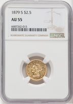 1879-S $2.50 Liberty Quarter Eagle NGC AU55