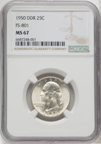 1950 25C Doubled Die Reverse FS-801 Washington Quarter NGC MS67