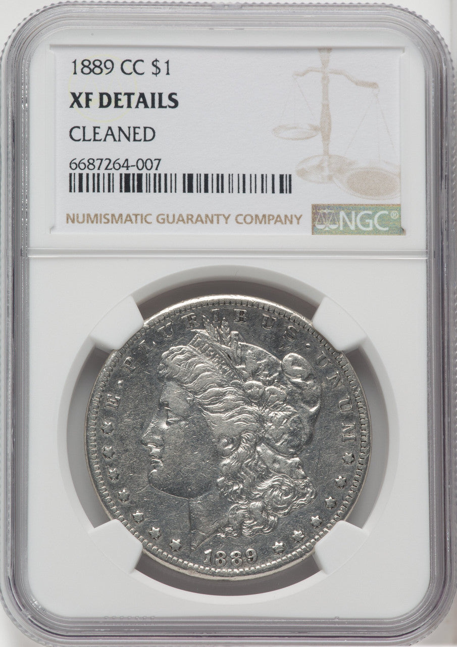 1889-CC $1 Morgan Dollar Details NGC XF40