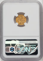 1856 G$1 Upright 5 Gold Dollar NGC MS63