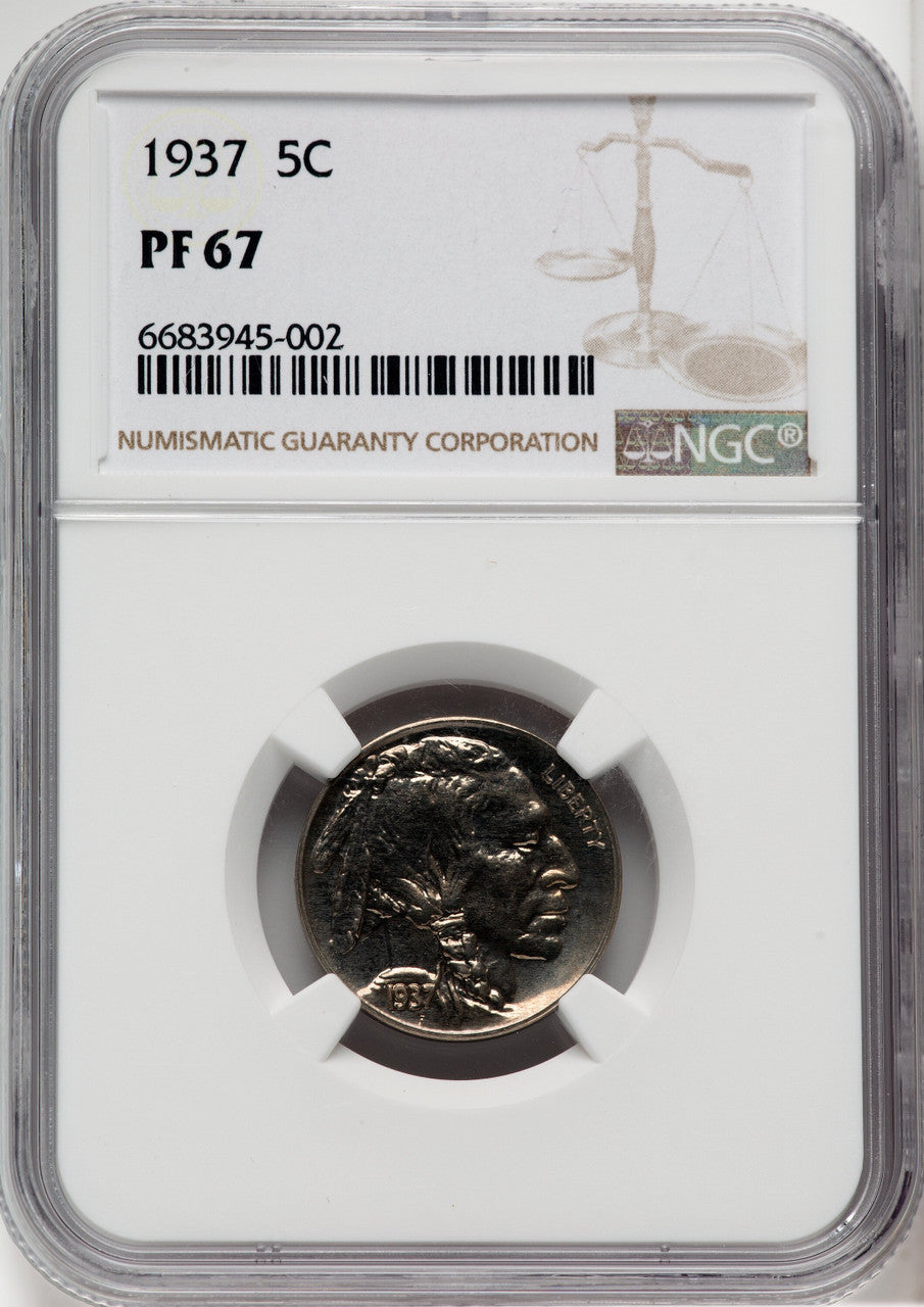1937 5C Proof Buffalo Nickel NGC PR67 (505866012)