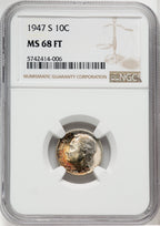 1947-S 10C FB Roosevelt Dime NGC MS68 (518784185)