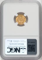 1858 G$1 Gold Dollar NGC MS63