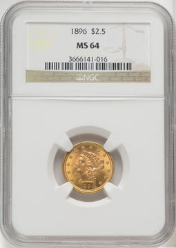 1896 $2.50 Liberty Quarter Eagle NGC MS64