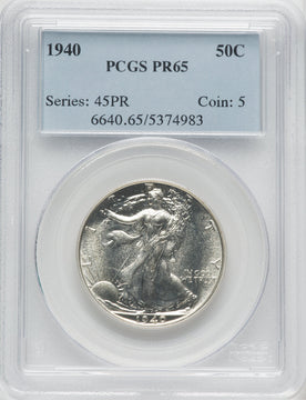 1940 50C Proof Walking Liberty Half Dollar PCGS PR65