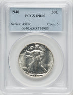 1940 50C Proof Walking Liberty Half Dollar PCGS PR65