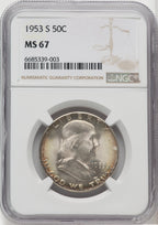 1953-S 50C Franklin Half Dollar NGC MS67 (765508023)