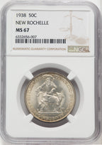 1938 50C New Rochelle Commemorative Silver NGC MS67 (765493023)