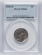 1925-D 5C Buffalo Nickel PCGS MS64