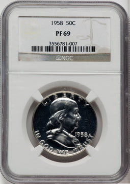 1958 50C Proof Franklin Half Dollar NGC PR69 (504758002)