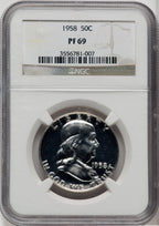 1958 50C Proof Franklin Half Dollar NGC PR69 (504758002)