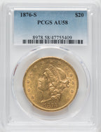 1876-S $20 Liberty Double Eagle PCGS AU58 (171386028)