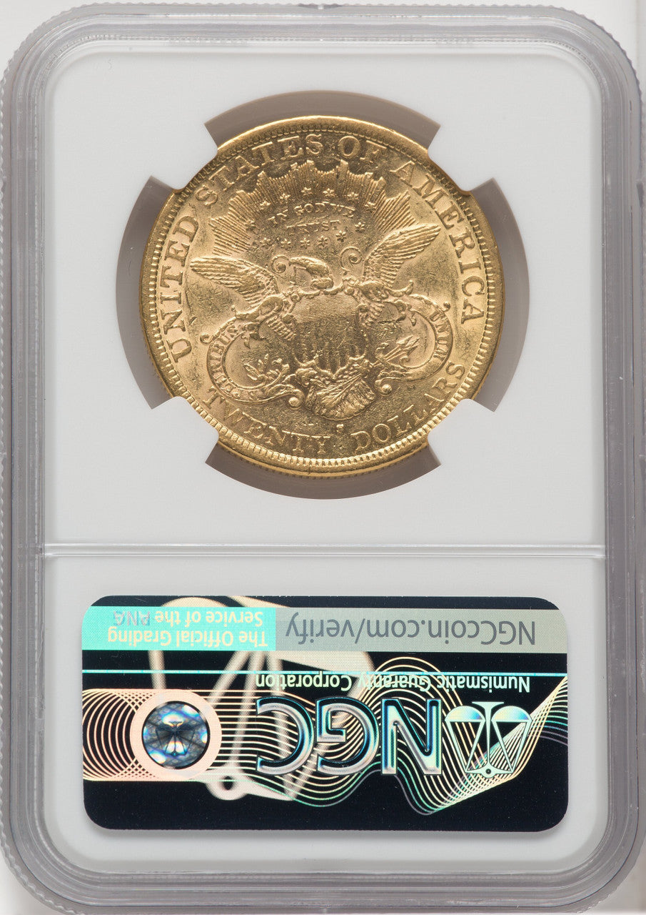 1877-S $20 Liberty Double Eagle NGC AU53