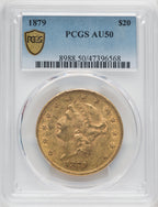 1879 $20 Liberty Double Eagle PCGS AU50